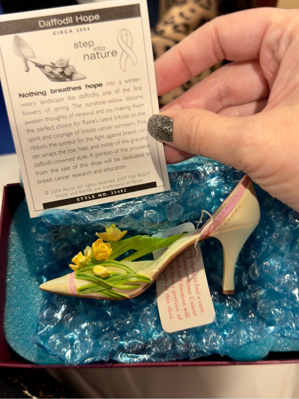 Daffodil Hope Just the Right Shoe mini Heel - Breast Cancer Awareness shoe
